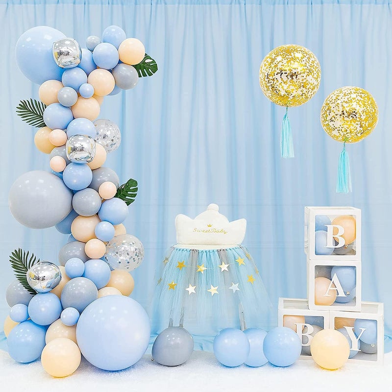 QueenDream Baby Blue Chiffon Backdrop Wedding Photo Backdrop 10x10ft Sheer Backdrop for Parties Wedding Arch Draping Fabric - Image 3
